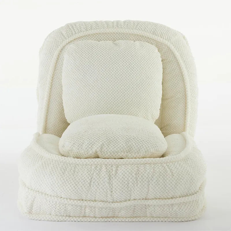 White 47.8 Adjustable Chaise Longue Chair with High Back