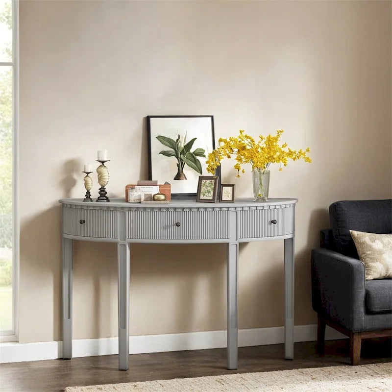 U-Style Distinctive Features of Pine Veneer Console Table