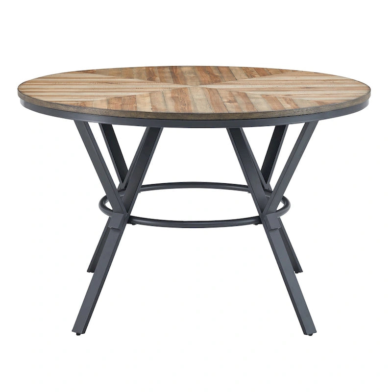 Indoor Dining Round Table With Metal Legs