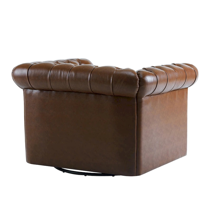 Christopher Knight Home - Chesterfield Swivel Club Chair with Deep Button Tufting and 360-Degree Rotation