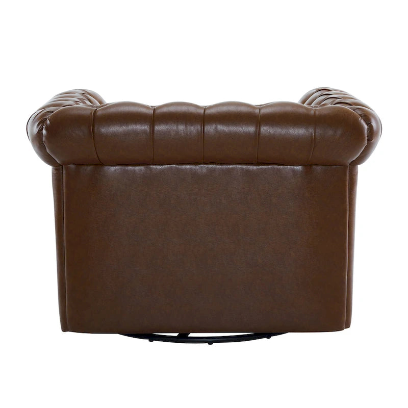 Christopher Knight Home - Chesterfield Swivel Club Chair with Deep Button Tufting and 360-Degree Rotation