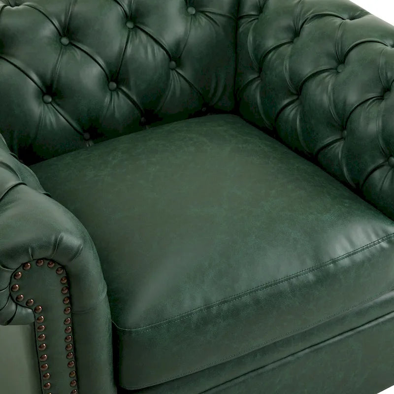 Christopher Knight Home - Chesterfield Swivel Club Chair with Deep Button Tufting and 360-Degree Rotation