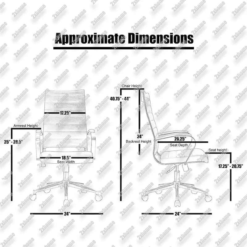 Modern Office Chair, Executive Mid-Back Conference Room Chair in PU Leather with Wheels and Arms