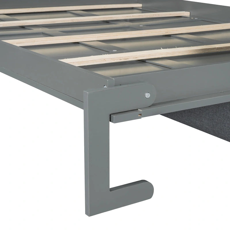 Queen Size Convertible Murphy Bed And Sofa - Space-Saving 2-in-1 Design with Integrated Storage, Dual-Piston Mechanism