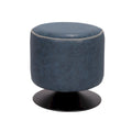 Round Vintage Upholstered Ottoman