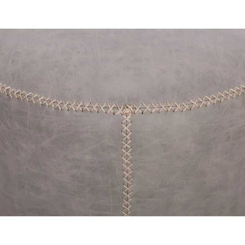 Round Vintage Upholstered Ottoman