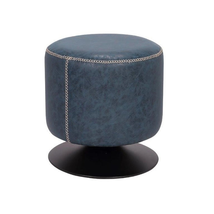 Round Vintage Upholstered Ottoman