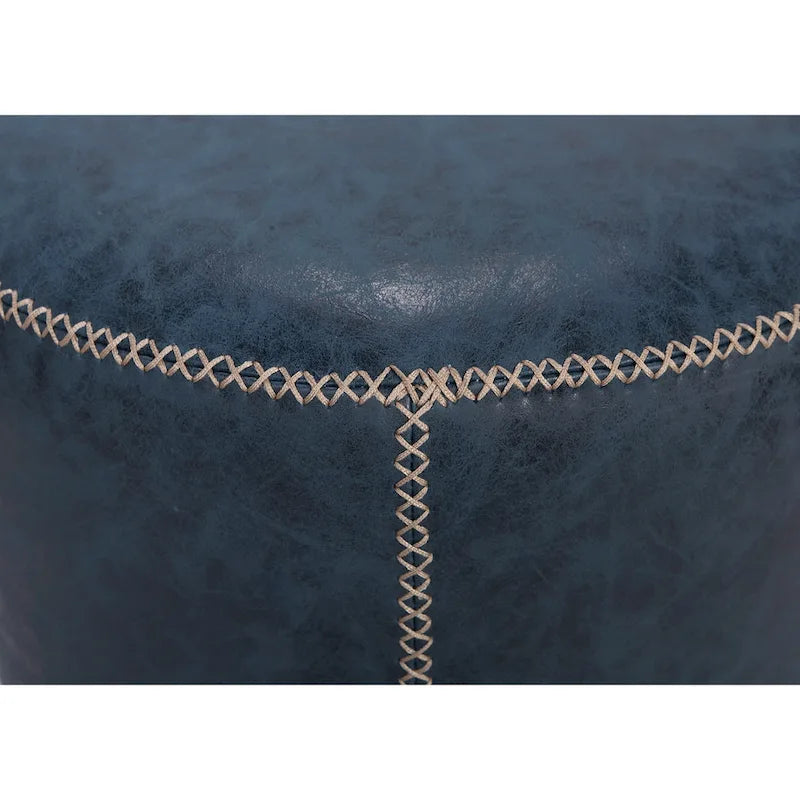 Round Vintage Upholstered Ottoman