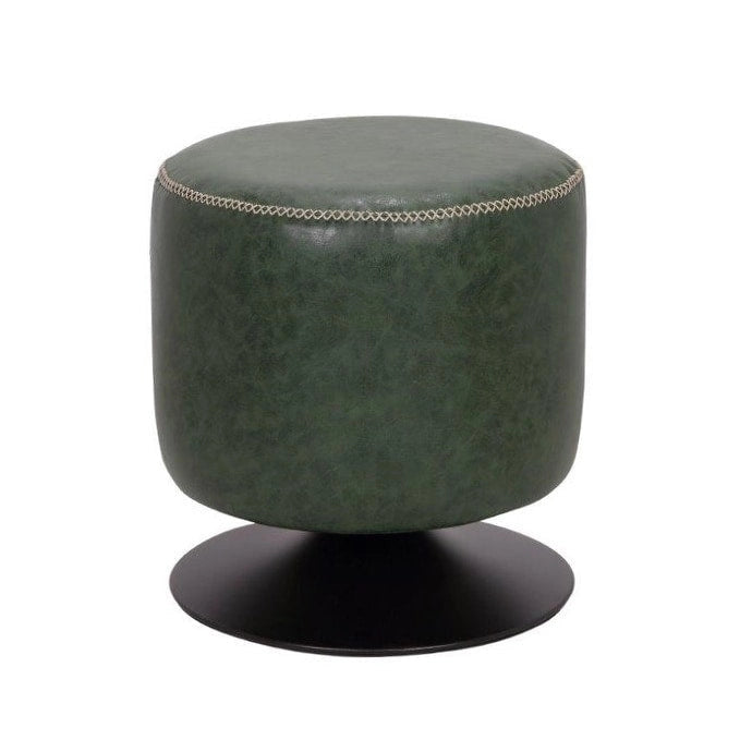 Round Vintage Upholstered Ottoman
