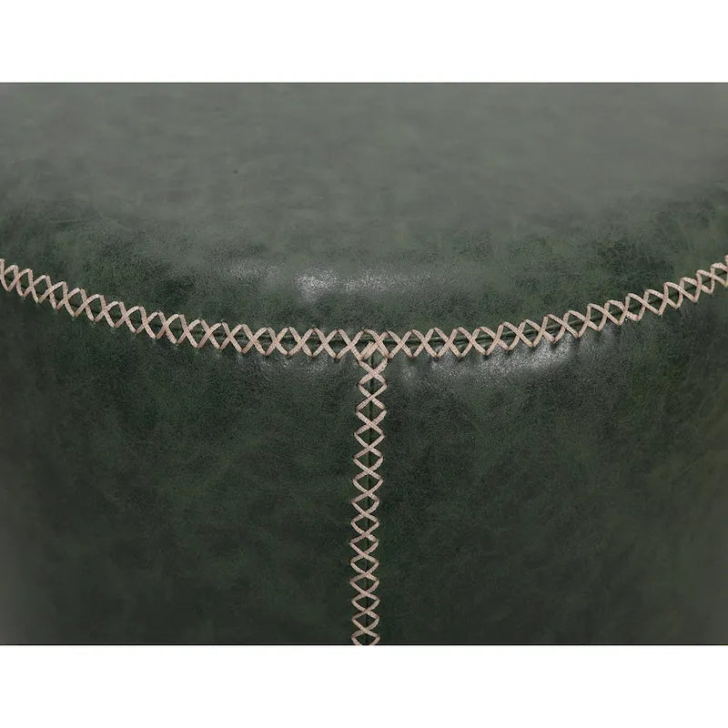Round Vintage Upholstered Ottoman