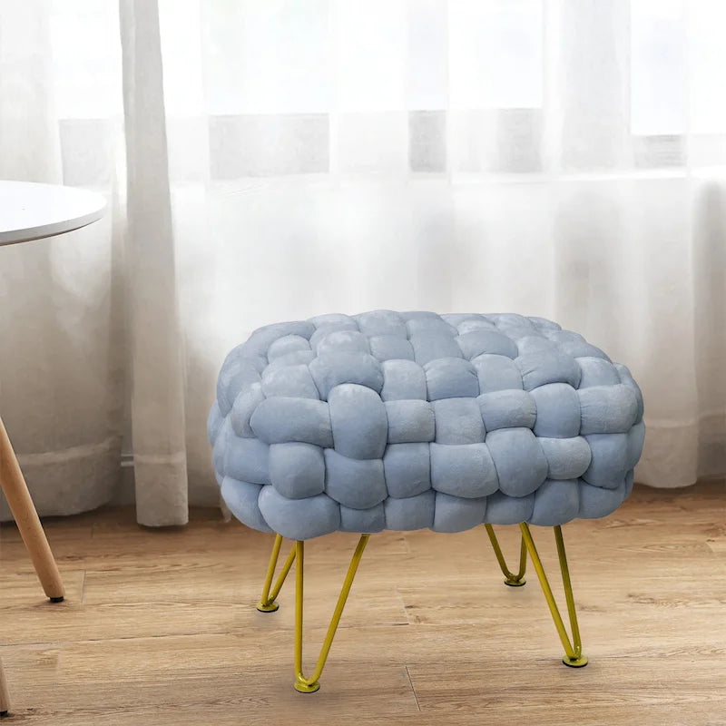 Velvet Pouf Stool 27x20x20