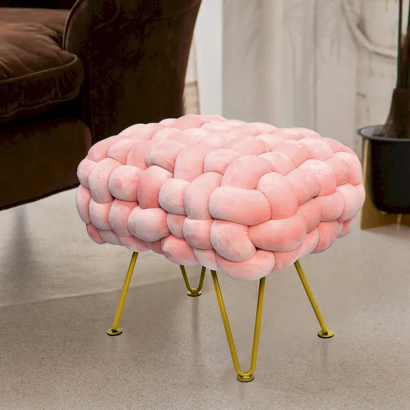 Velvet Pouf Stool 27x20x20