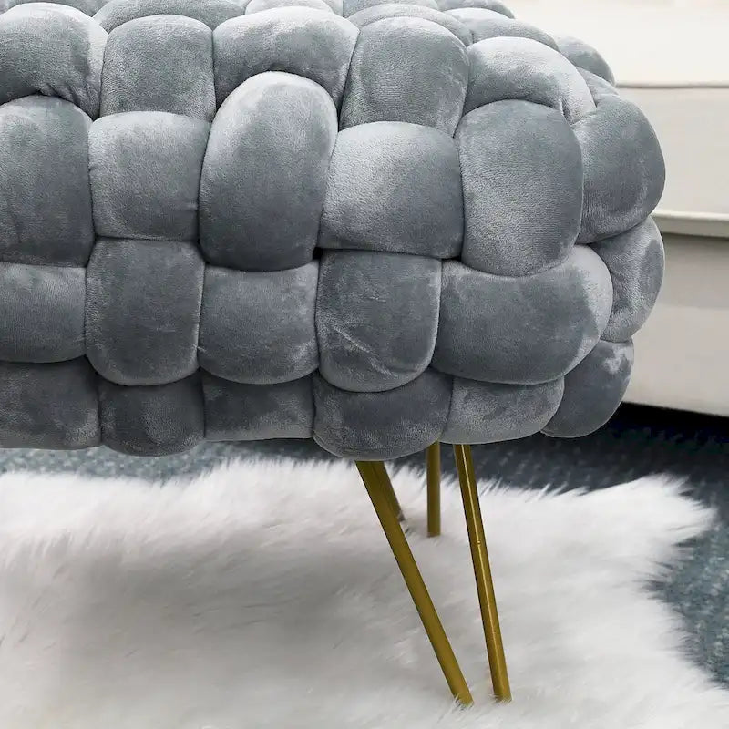 Velvet Pouf Stool 27x20x20