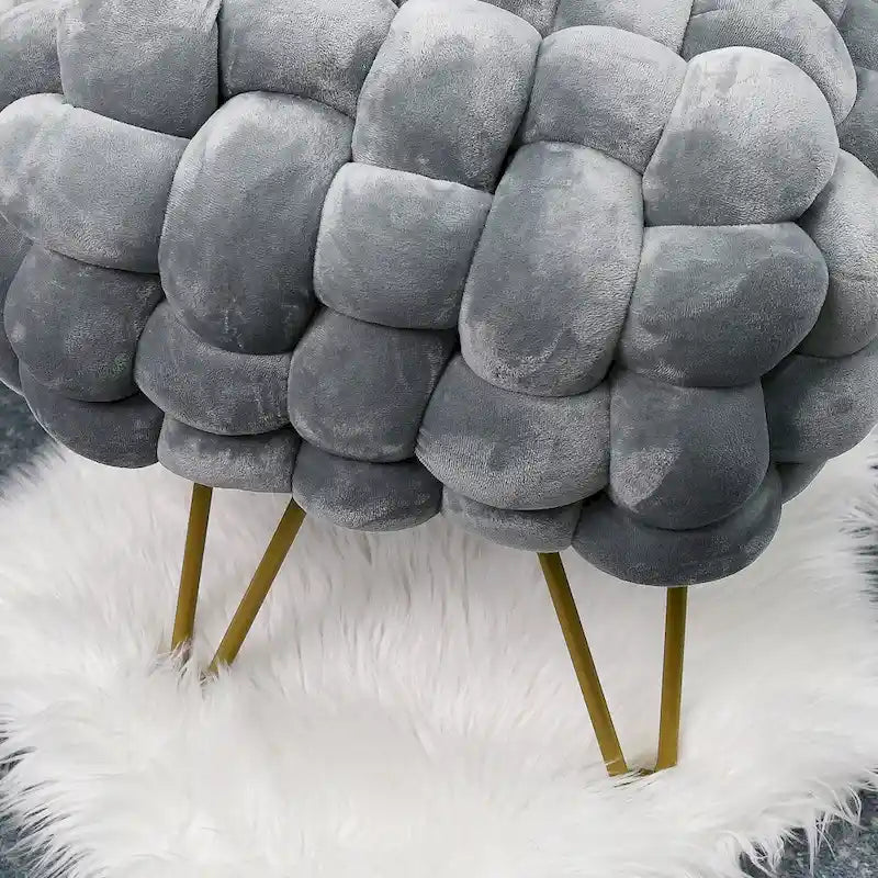Velvet Pouf Stool 27x20x20