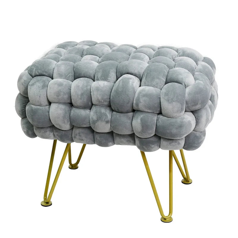 Velvet Pouf Stool 27x20x20