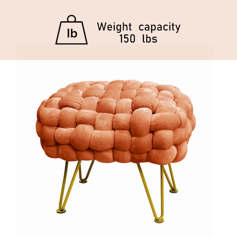 Velvet Pouf Stool 27x20x20