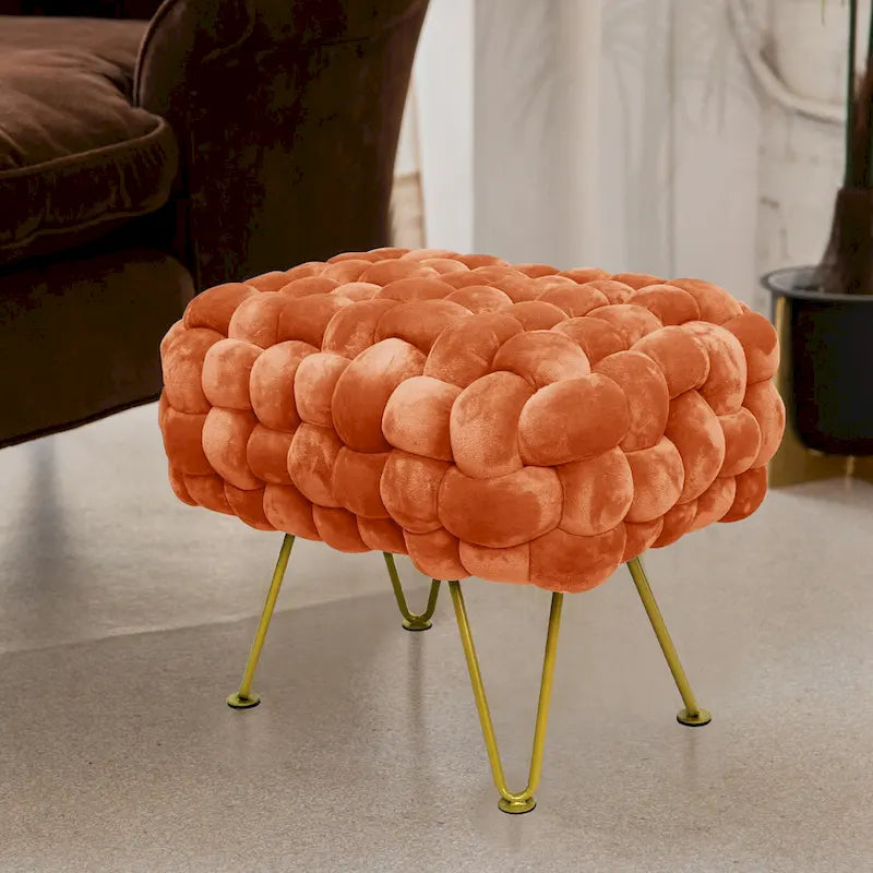 Velvet Pouf Stool 27x20x20