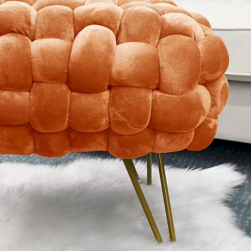 Velvet Pouf Stool 27x20x20