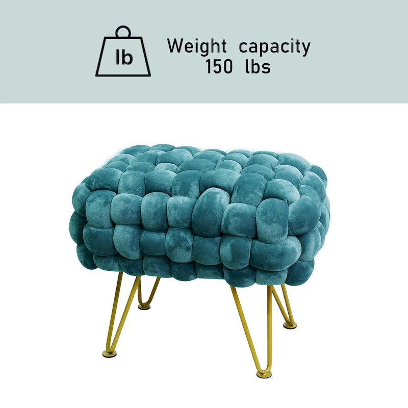Velvet Pouf Stool 27x20x20