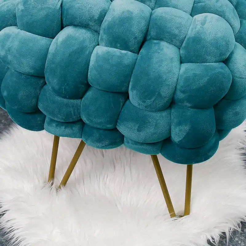 Velvet Pouf Stool 27x20x20