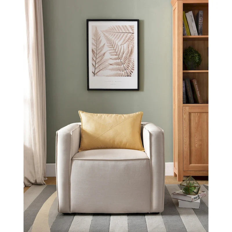 Contemporary Fabric Upholstered Accent Chair by