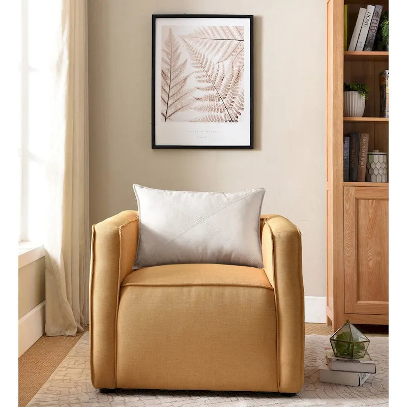 Contemporary Fabric Upholstered Accent Chair by