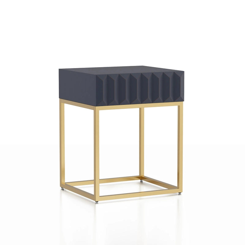 Bird Contemporary Steel 1-Drawer Accent Table by Furniture of America