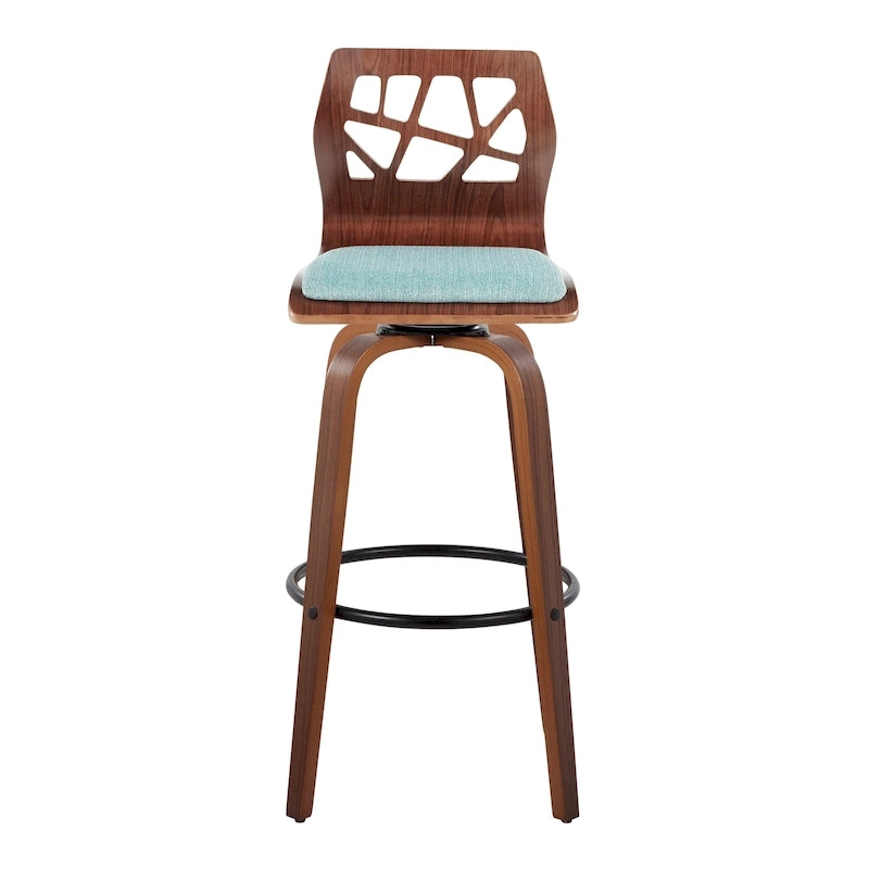 Carson Carrington Sala 30 Fixed-Height Bar Stool with Bent Wood Legs & Round Footrest (Set of 2)