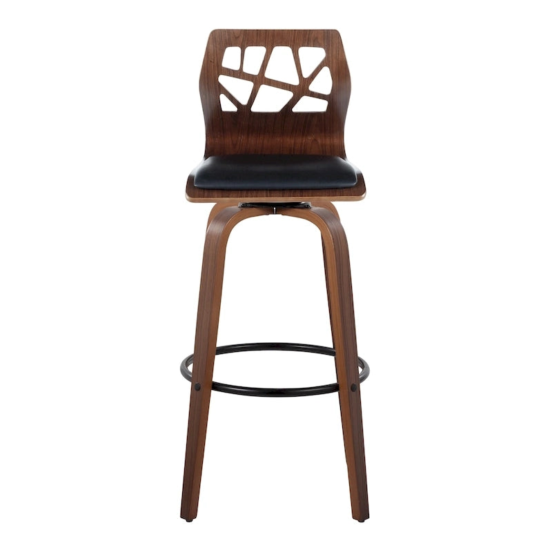 Carson Carrington Sala 30 Fixed-Height Bar Stool with Bent Wood Legs & Round Footrest (Set of 2)