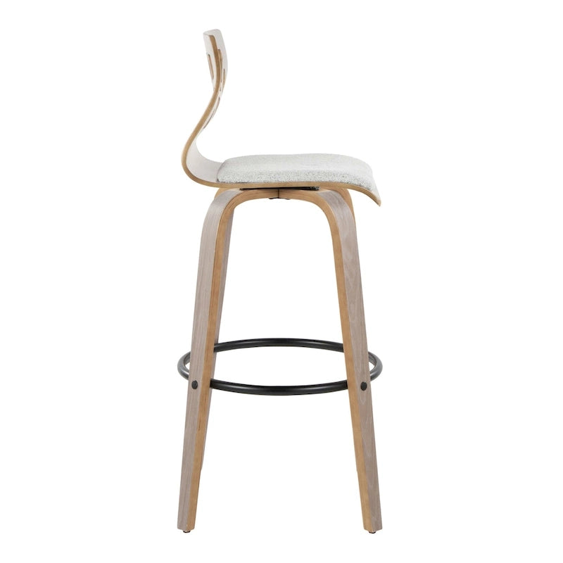 Carson Carrington Sala 30 Fixed-Height Bar Stool with Bent Wood Legs & Round Footrest (Set of 2)