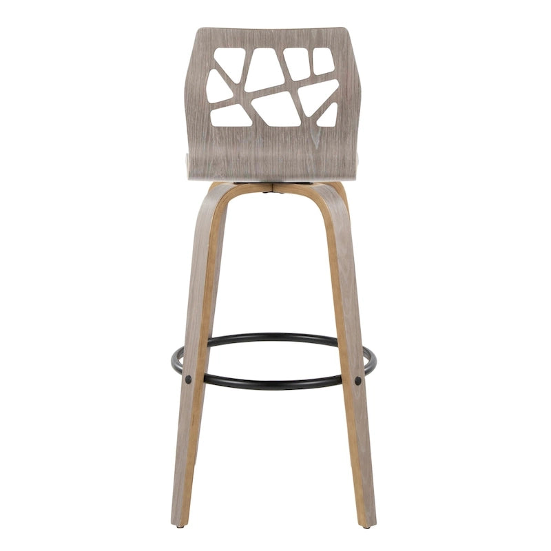 Carson Carrington Sala 30 Fixed-Height Bar Stool with Bent Wood Legs & Round Footrest (Set of 2)