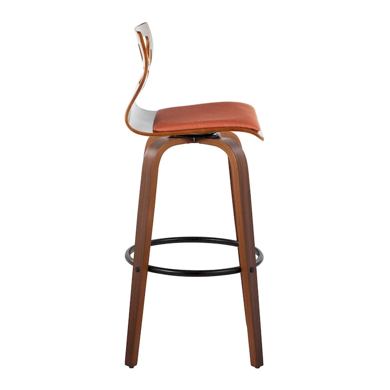 Carson Carrington Sala 30 Fixed-Height Bar Stool with Bent Wood Legs & Round Footrest (Set of 2)