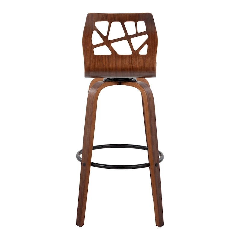 Carson Carrington Sala 30 Fixed-Height Bar Stool with Bent Wood Legs & Round Footrest (Set of 2)