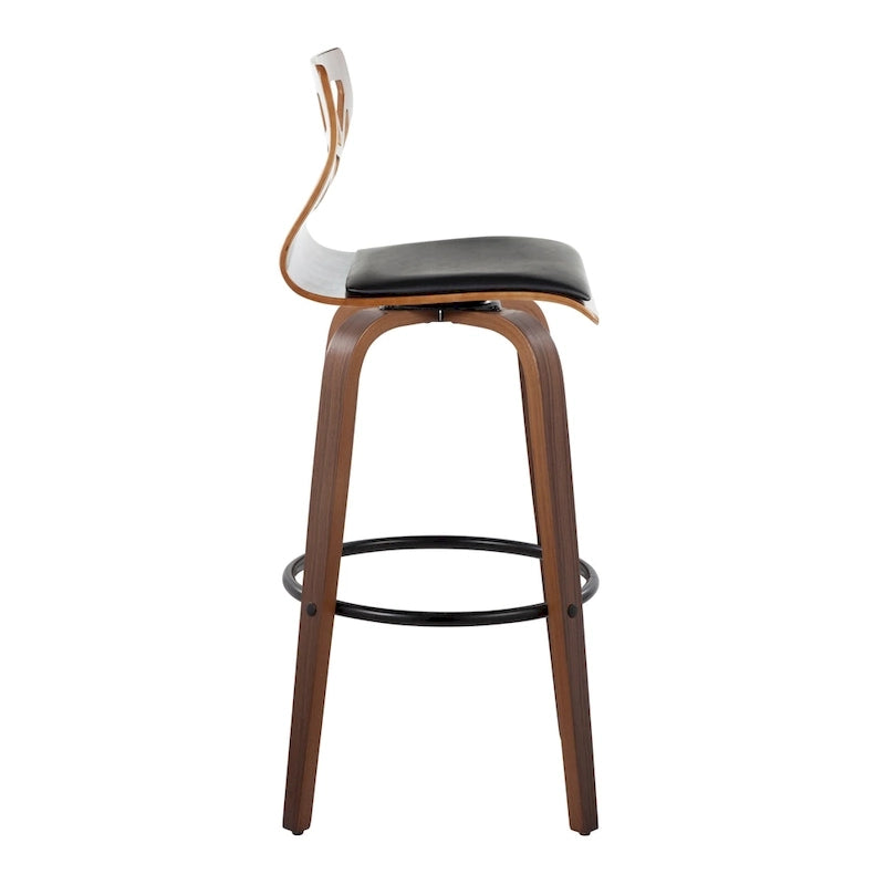Carson Carrington Sala 30 Fixed-Height Bar Stool with Bent Wood Legs & Round Footrest (Set of 2)