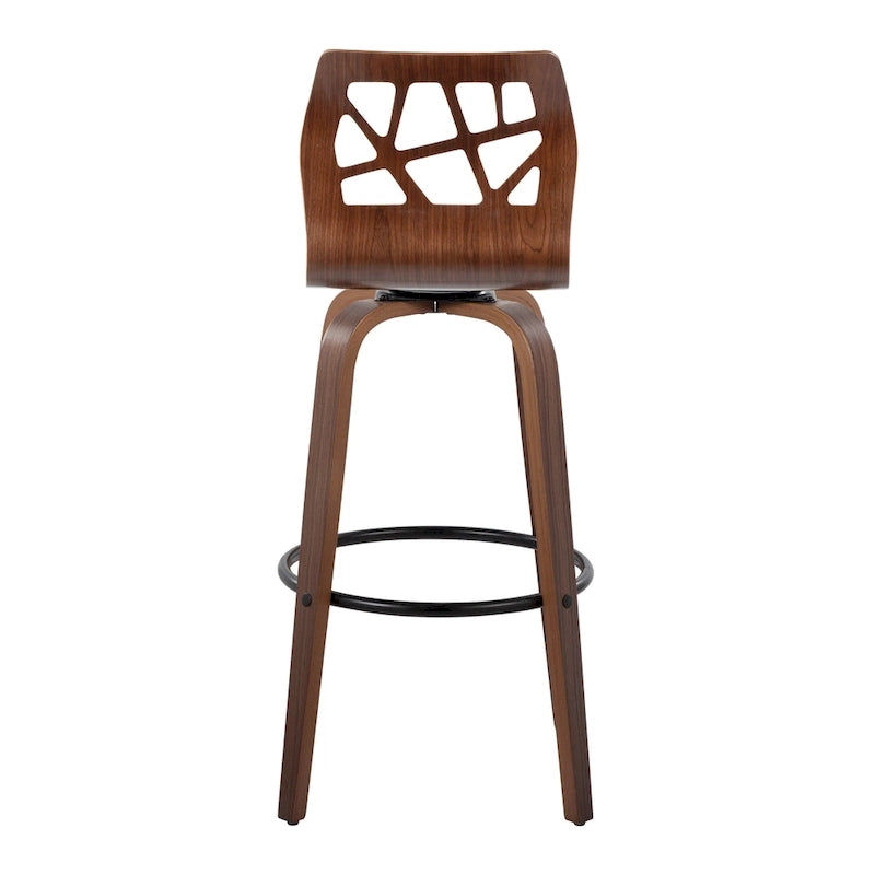 Carson Carrington Sala 30 Fixed-Height Bar Stool with Bent Wood Legs & Round Footrest (Set of 2)