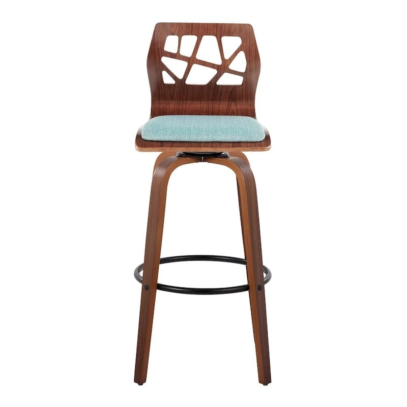 Carson Carrington Sala 30 Fixed-Height Bar Stool with Bent Wood Legs & Round Footrest (Set of 2)