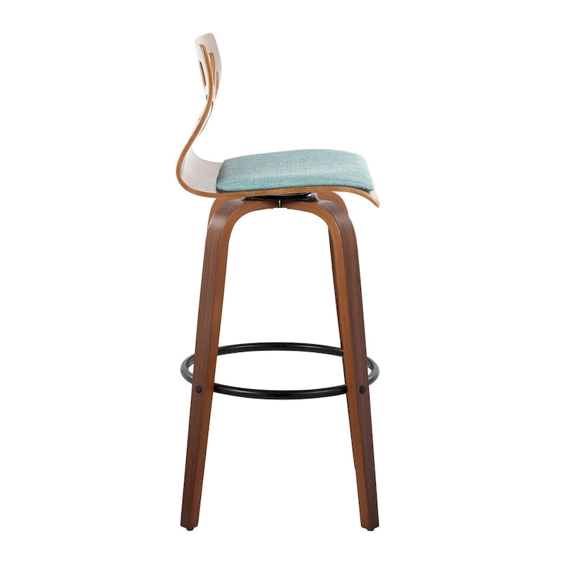 Carson Carrington Sala 30 Fixed-Height Bar Stool with Bent Wood Legs & Round Footrest (Set of 2)