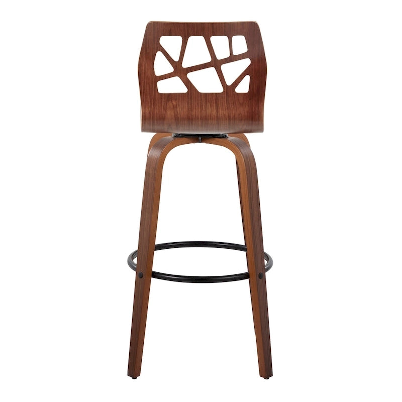 Carson Carrington Sala 30 Fixed-Height Bar Stool with Bent Wood Legs & Round Footrest (Set of 2)