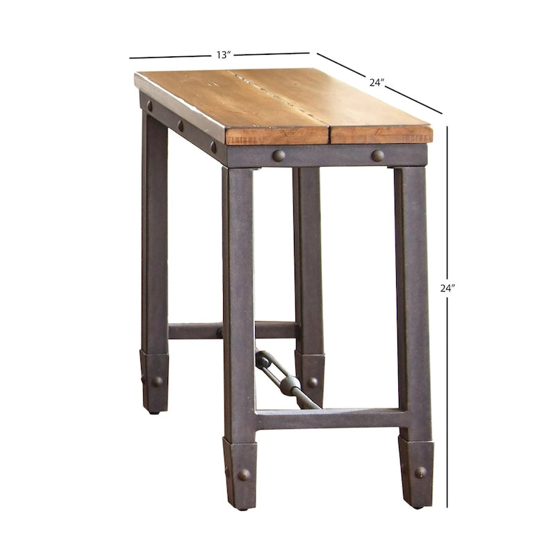 Gatling Natural Industrial Chairside Table