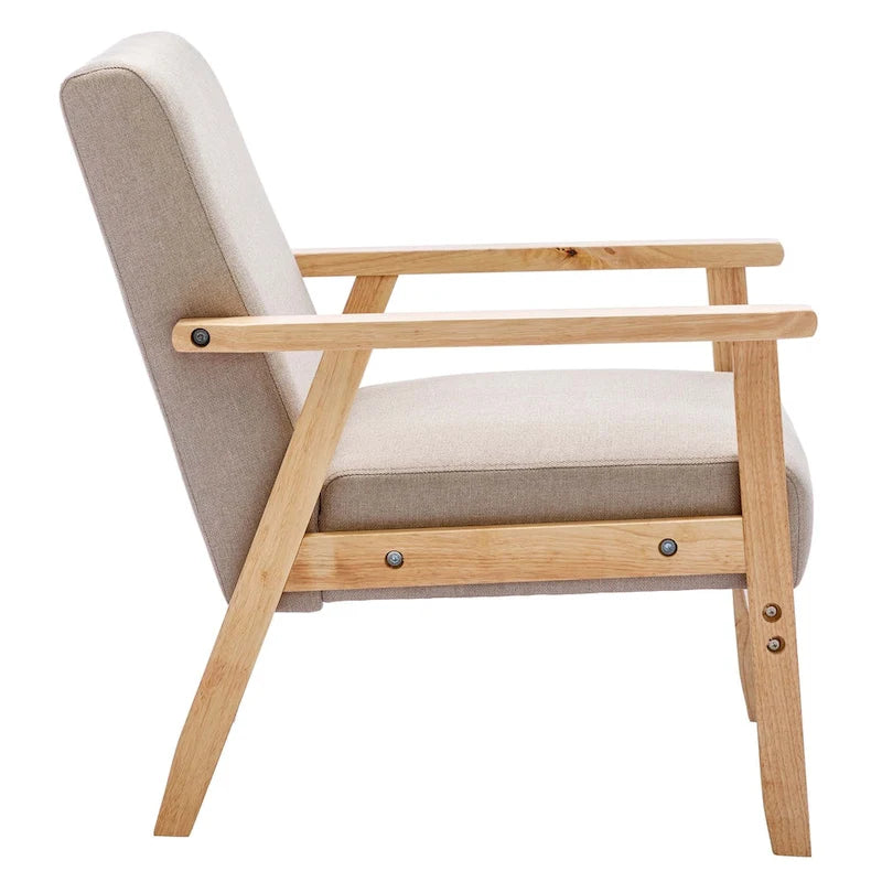 Padded Seat Wooden Lounge Armchair