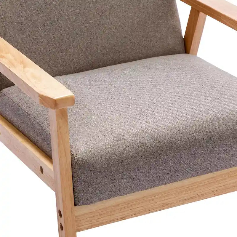 Padded Seat Wooden Lounge Armchair