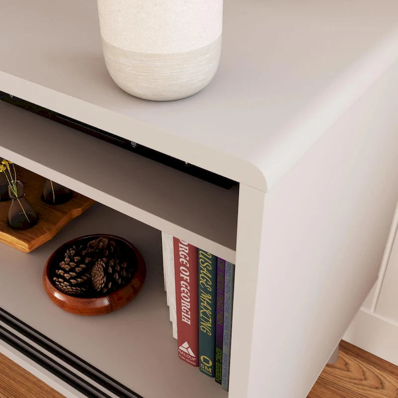 Brookside Madison Mid Century Modern TV Stand for TV's up to 65 Sliding Doors and Cable Management