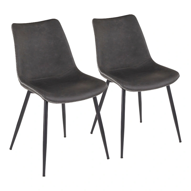Carson Carrington Kantsjo Industrial Vintage Faux Leather Dining Chair (Set of 2)