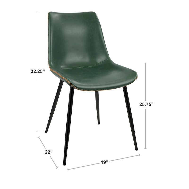 Carson Carrington Kantsjo Industrial Vintage Faux Leather Dining Chair (Set of 2)