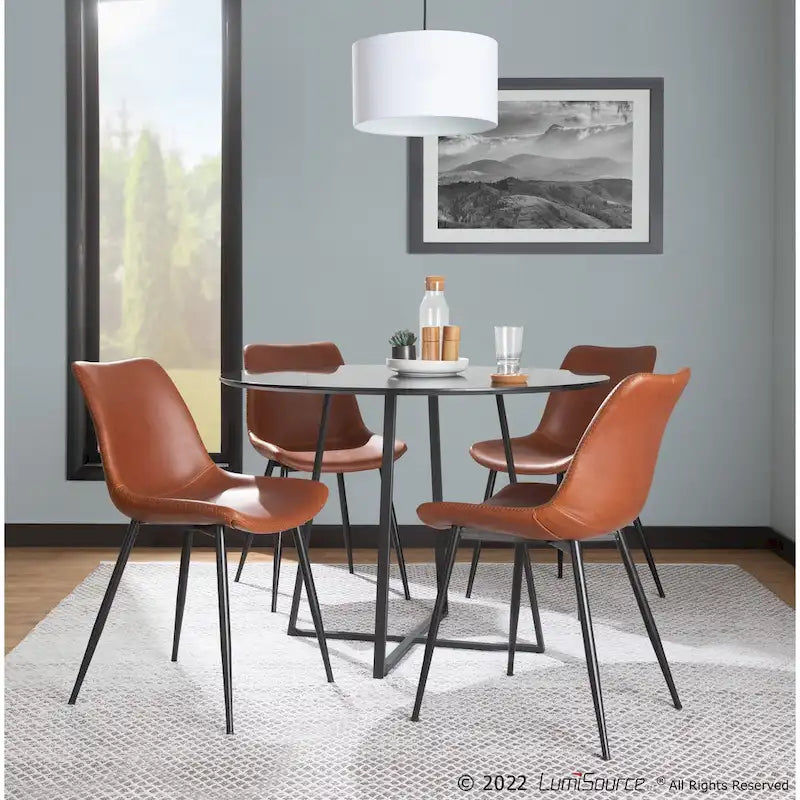 Carson Carrington Kantsjo Industrial Vintage Faux Leather Dining Chair (Set of 2)