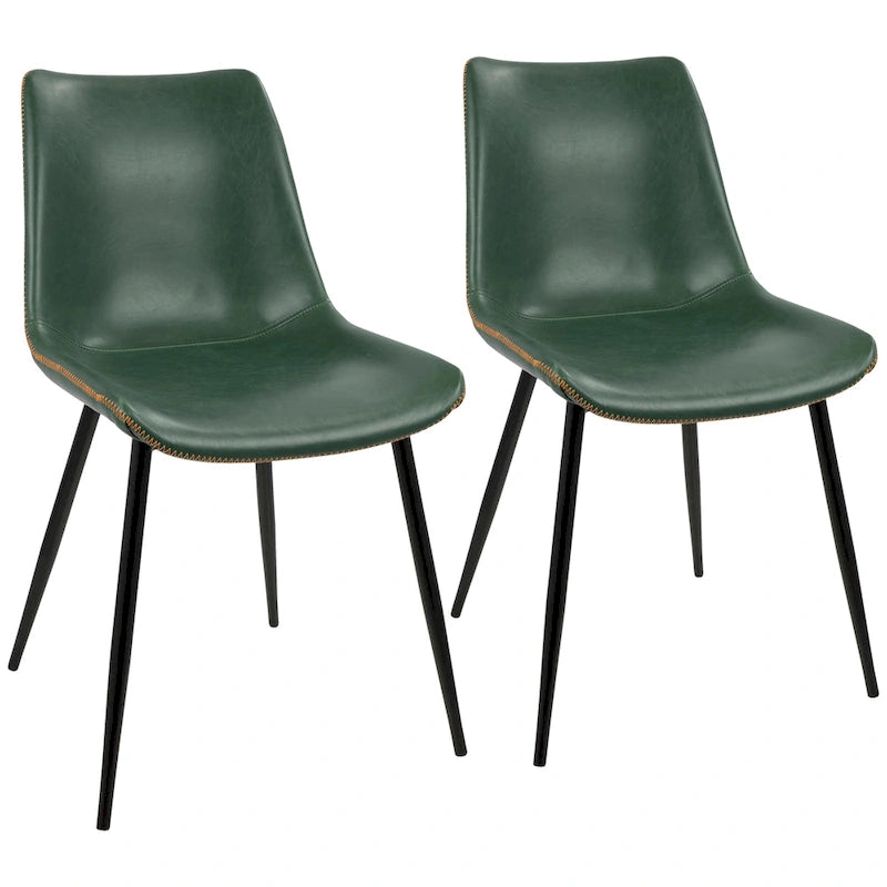 Carson Carrington Kantsjo Industrial Vintage Faux Leather Dining Chair (Set of 2)