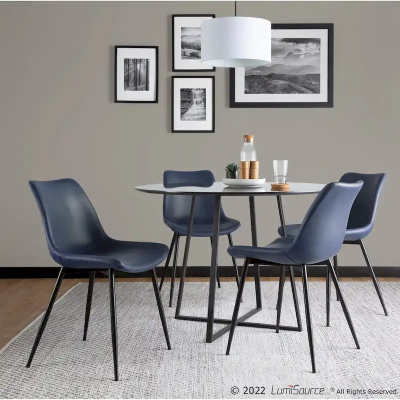 Carson Carrington Kantsjo Industrial Vintage Faux Leather Dining Chair (Set of 2)