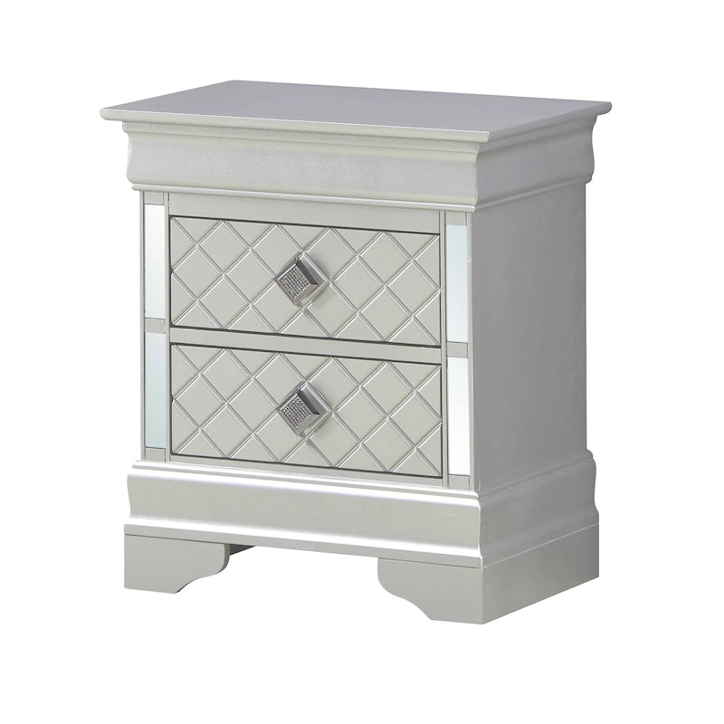Verona Mirrored Wood 2-drawer Nightstand