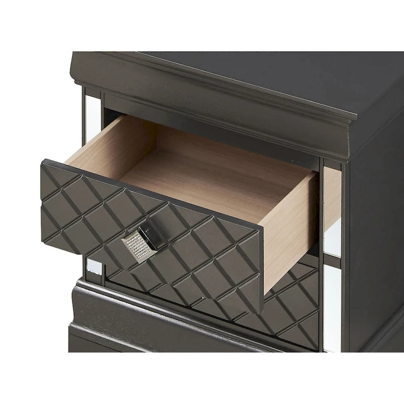Verona Mirrored Wood 2-drawer Nightstand