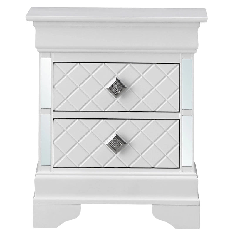 Verona Mirrored Wood 2-drawer Nightstand